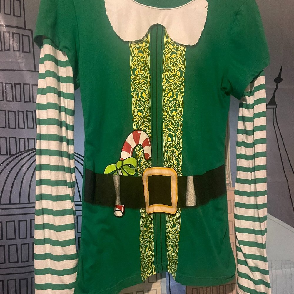 Juniors Wound Up Novelty Christmas Elf Top